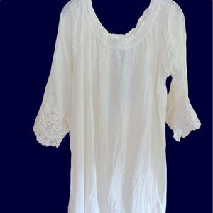 Off-the-shoulder Rayon Tunic  